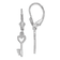 Rhodium Over 14k White Gold Polished Heart Key Earrings