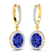 2.18ctw 14K Yellow Gold Tanzanite and White Diamond Halo Earrings