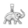 Rhodium Over 14k White Gold 3D Polished Elephant Pendant