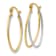14k Yellow Gold and 14k White Gold 9/16" Oval Hoop Earrings