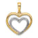 14K Two-tone Gold Diamond Double Heart Pendant