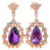 Amethyst and CZ 6.95 Ctw Pear 18K Rose Gold Over Sterling Silver Center
Design Earrings Jewelry