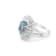 10x8mm Oval Aquamarine and White CZ Rhodium Over Sterling Silver Ring, 2.46ctw