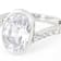 Bezel Set Oval CZ Bypass Ring In Sterling Silver