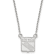 Rhodium Over Sterling Silver NHL LogoArt New York Rangers Small Necklace