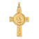 14k Yellow Gold Textured Cross with Miraculous Medal Pendant