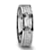 THORNTON Hammered Finish White Tungsten Carbide Wedding Band with Offset
Grooves/Polished Edges 6mm