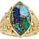 Mohave Turquoise Marquise Statement Ring In 18K Gold Over Sterling Silver