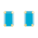 6x4mm Emerald Cut Turquoise 10k Yellow Gold Stud Earrings
