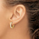14k Yellow Gold 5/8" Polished Cubic Zirconia Huggie Hoop Earrings