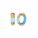 14K Yellow Gold Over Sterling Silver Mini Gold Leaf Acrylic Hoops in Ice Blue