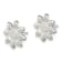 Rhodium Over Sterling Silver Polished and Textured Sunflower Post Earrings