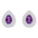 8x5mm Pear Shape Amethyst And White Topaz Rhodium Over Sterling Silver
Double Halo Stud Earrings