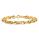 14K Yellow Gold Polished and Grooved Fancy Oval Link Bracelet