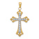 14K Two-tone Gold  Textured Cross Pendant