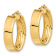 14k Yellow Gold Polished and Inside Textured 7/8" Hoop Earrings
