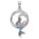 Rhodium Over Sterling Silver Polished and Antiqued Cubic Zirconia
Mermaid Pendant