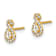 14k Yellow Gold Polished Cubic Zirconia Infinity Stud Earrings