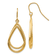 14K Yellow Gold Polished and Textured Teardrop Dangle Earrings