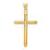 14k Yellow Gold 3D Polished Tube Cross Pendant