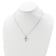 Rhodium Over 14K White Gold Lab Grown Diamond Cross Pendant Necklace