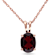 Garnet 10K Rose Gold Pendant With Chain 1.40ctw