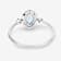 Blue Aquamarine and White Diamond 14K White Gold Halo Ring