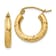 14k Yellow Gold Satin and Diamond-cut 5/8" Round Hoop Earrings