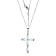 Blue Tanzanite 10k White Gold Cross Pendant With Chain 0.77ctw