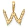 14K Yellow Gold Lab Grown Diamond Letter W Initial Pendant