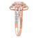 Morganite and Diamond 10K Rose Gold Floral Ring 0.88ctw