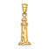 14k Yellow Gold Textured Lighthouse Pendant