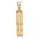14k Yellow Gold 3D Textured Snow Skis Pendant