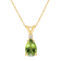 8x5mm Pear Shape Peridot with Diamond Accent 14k Yellow Gold Pendant
With Chain