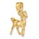 14k Yellow Gold Solid 3D Polished Horse Pendant