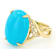 Sleeping Beauty Turquoise And White Diamond Ring In 18K Gold Over
Sterling Silver 0.10ctw