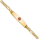 14k Yellow Gold Medical Soft Diamond Shape Red Enamel Flat Figaro Link
ID Bracelet