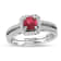 1.11ctw Diamond and Ruby  Ring 14k White Gold