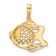 14K Two-tone Gold Diamond-Cut Fish Pendant