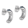 Rhodium Over Sterling Silver Polished Crystal J-Hoop Earrings