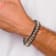 Brown Leather and Stainless Steel Brushed Rose IP-plated 8.5-inch Bracelet
