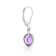 Purple Heart Shape Amethyst Sterling Silver Earrings 3ct