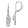Rhodium Over Sterling Silver Polished White Crystal Flip Flop Dangle Earrings