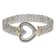 Sterling Silver with 14K Gold Over Sterling Silver Oxidized Diamond
Heart Bracelet