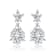 CZ Snowflake Cluster Drop Earrings In White Rhodium Over Brass