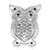Rhodium Over Sterling Silver Black and Clear Cubic Zirconia Owl Chain Slide