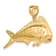 14k Yellow Gold 3D Textured Female Dorado (Mahi-Mahi) Charm