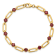 Sterling Silver Gold-tone 5mm 4.05ctw Garnet Paperclip Chain Bracelet