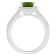 7mm Cushion Peridot 1/4 ctw Diamond Rhodium Over Sterling Silver Halo Ring