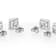 Cushion And Octagon Cut CZ Stud Set In Platinum Over Sterling Silver
